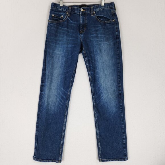 Banana Republic Jeans Mens 33X32 Blue Athletic Straight Leg Dark Wash Denim - Picture 1 of 10